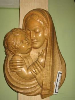 Dřevořezba/plastika - matka s dítětem